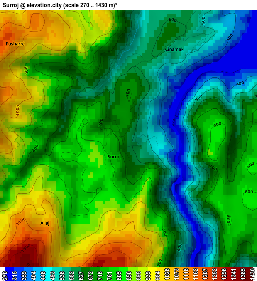 Surroj elevation map