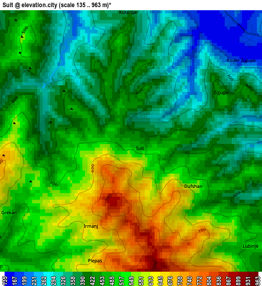 Sult elevation map