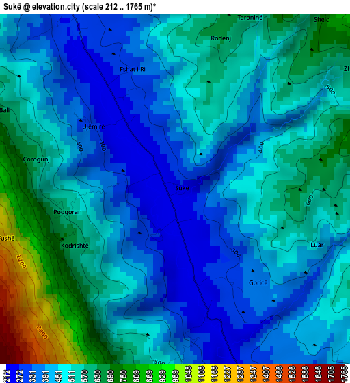 Sukë elevation map