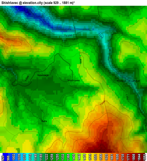 Shishtavec elevation map