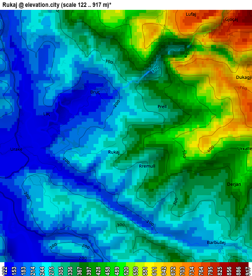 Rukaj elevation map