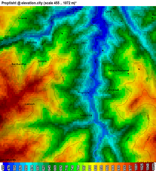 Proptisht elevation map