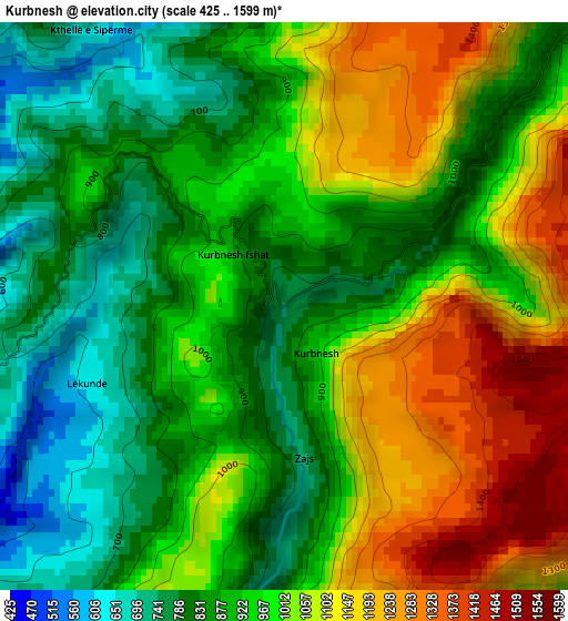 Kurbnesh elevation map
