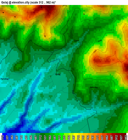 Golaj elevation map