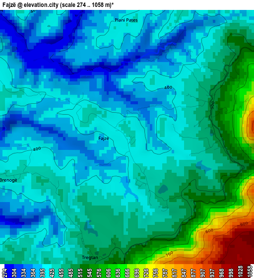 Fajzë elevation map