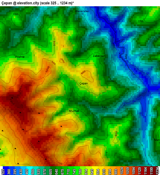 Çepan elevation map
