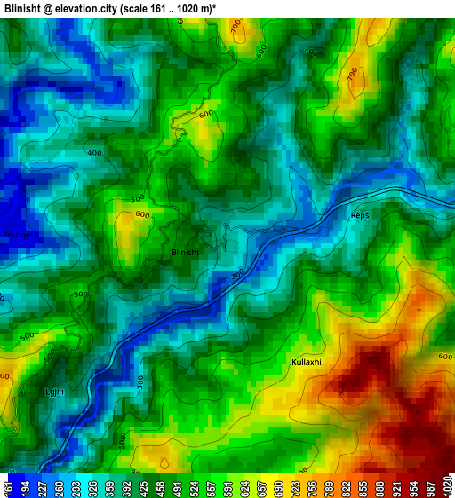 Blinisht elevation map