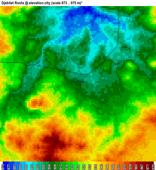 Djebilet Rosfa elevation map