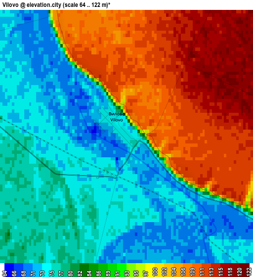 Vilovo elevation map