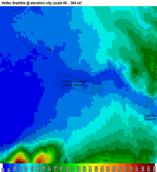 Veliko Središte elevation map