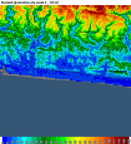 Buniasih elevation map