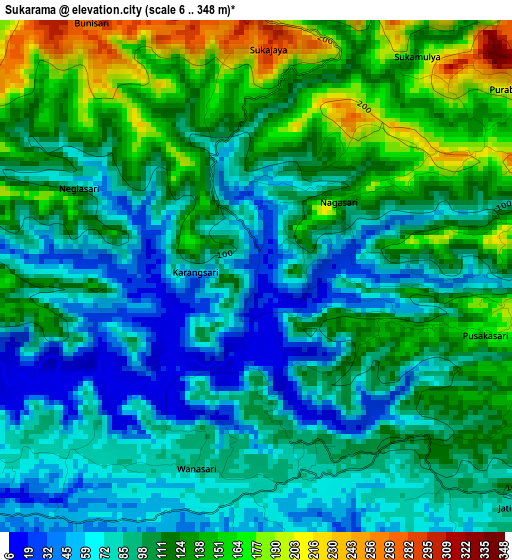 Sukarama elevation map