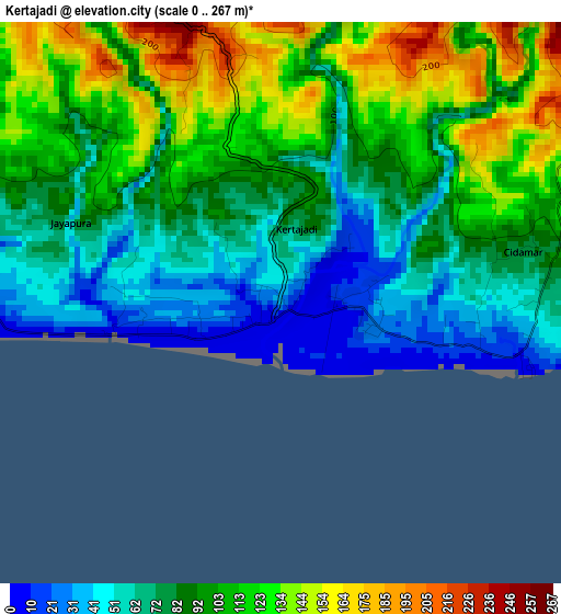 Kertajadi elevation map