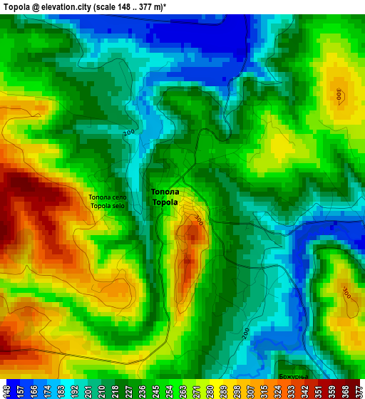 Topola elevation map