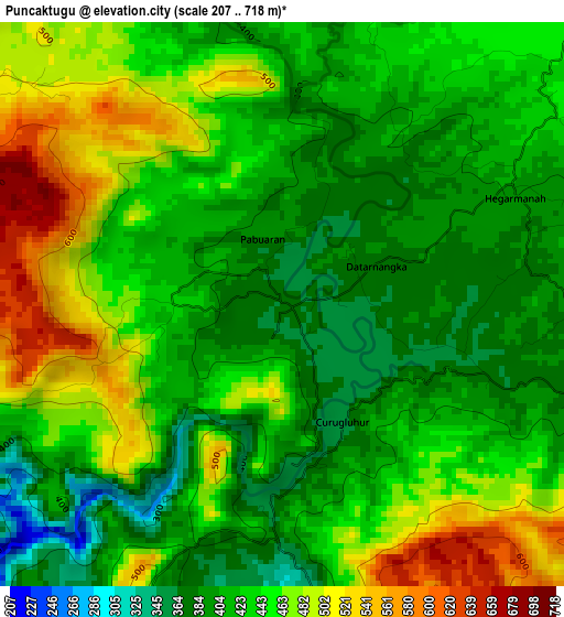 Puncaktugu elevation map