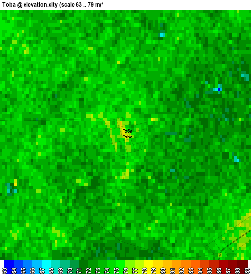 Toba elevation map