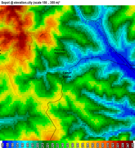 Sopot elevation map