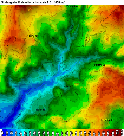 Sindangratu elevation map