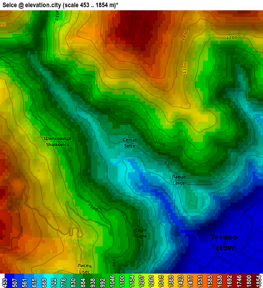 Selce elevation map