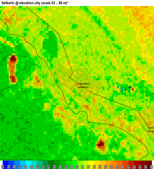 Sefkerin elevation map