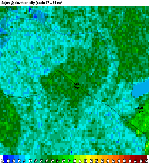 Sajan elevation map