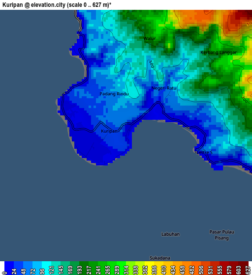 Kuripan elevation map