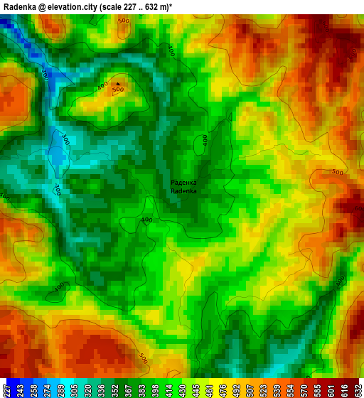 Radenka elevation map