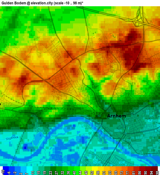 Gulden Bodem elevation map