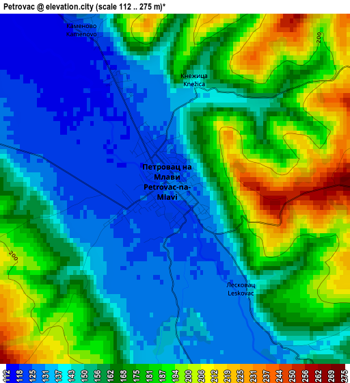 Petrovac elevation map