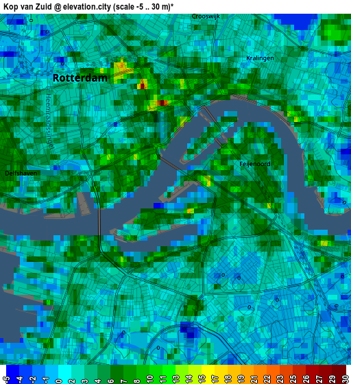 Kop van Zuid elevation map