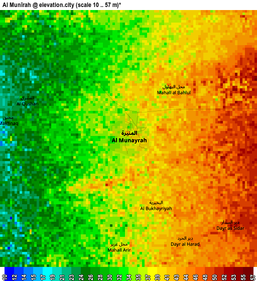 Al Munīrah elevation map