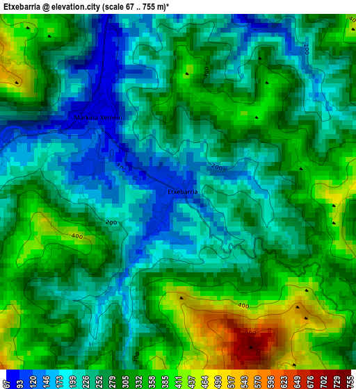 Etxebarria elevation map