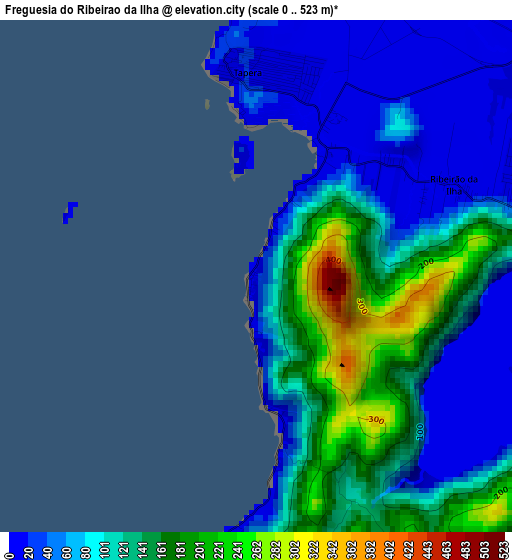 Freguesia do Ribeirao da Ilha elevation map