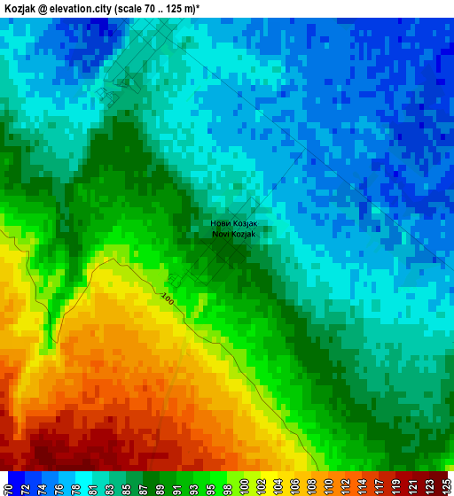 Kozjak elevation map