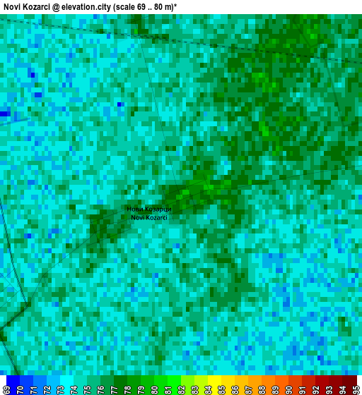 Novi Kozarci elevation map