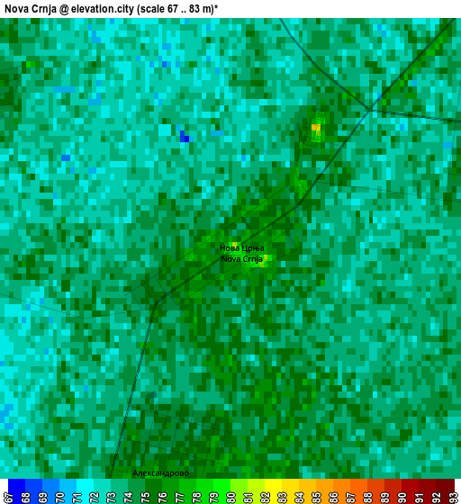 Nova Crnja elevation map