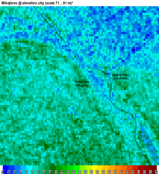 Mihajlovo elevation map