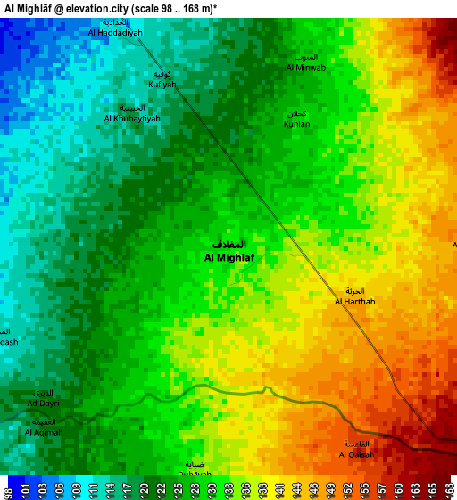 Al Mighlāf elevation map