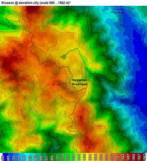 Krusevo elevation map