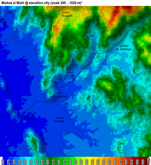 Markaz al Marīr elevation map