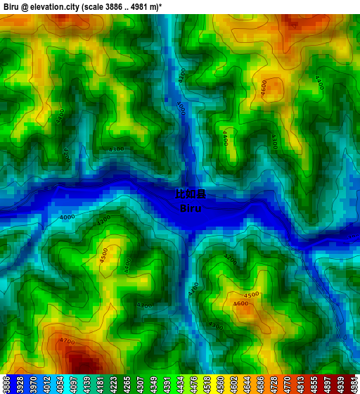 Biru elevation map
