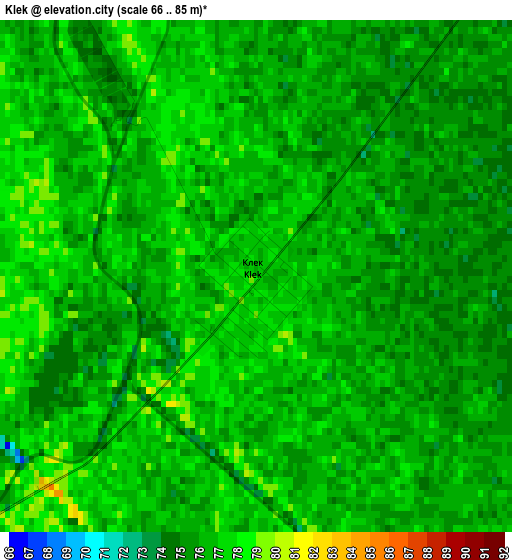 Klek elevation map