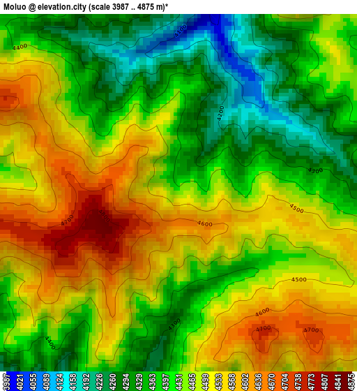 Moluo elevation map