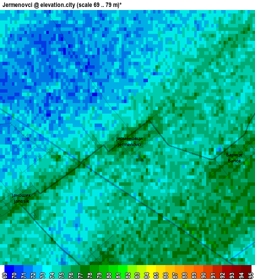 Jermenovci elevation map