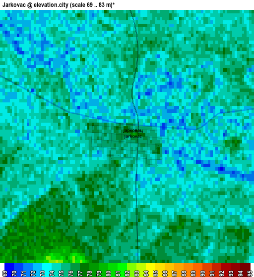 Jarkovac elevation map