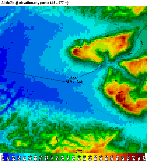 Al Maḩfid elevation map