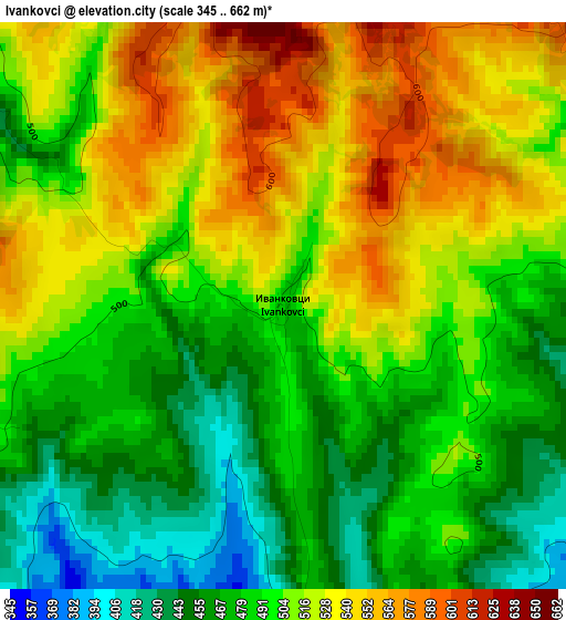 Ivankovci elevation map