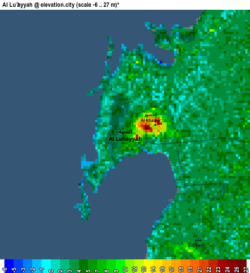 Al Luḩayyah elevation map