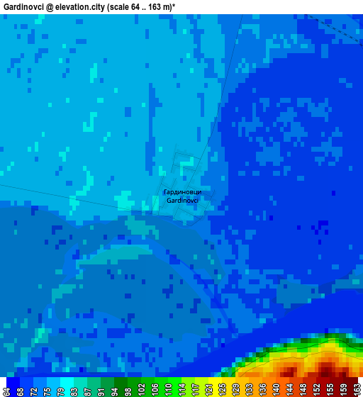 Gardinovci elevation map