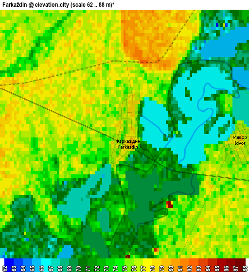 Farkaždin elevation map